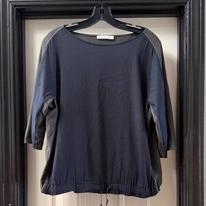 Fabiana Filippi Navy blue & grey Sheer Women's Top